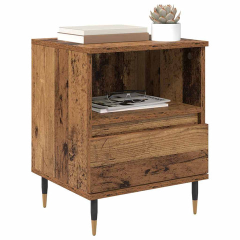 vidaXL Bedside Cabinet 2 pcs Old wood 40 x 35 x 50 cm Engineered Wood