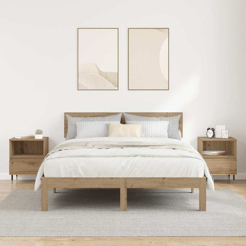 vidaXL Bedside Cabinet with Drawer 2 pcs Artisan oak 40 x 35 x 50 cm