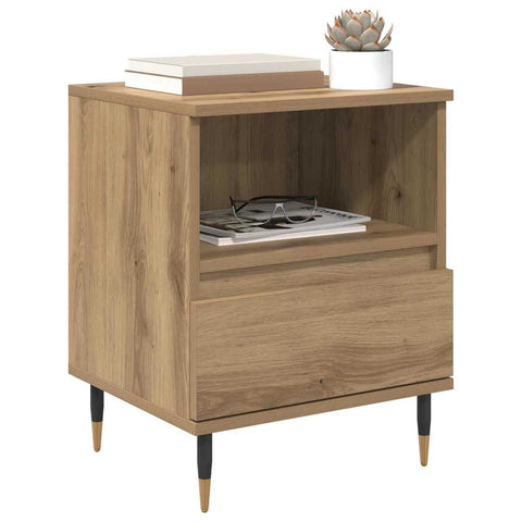 vidaXL Bedside Cabinet with Drawer 2 pcs Artisan oak 40 x 35 x 50 cm