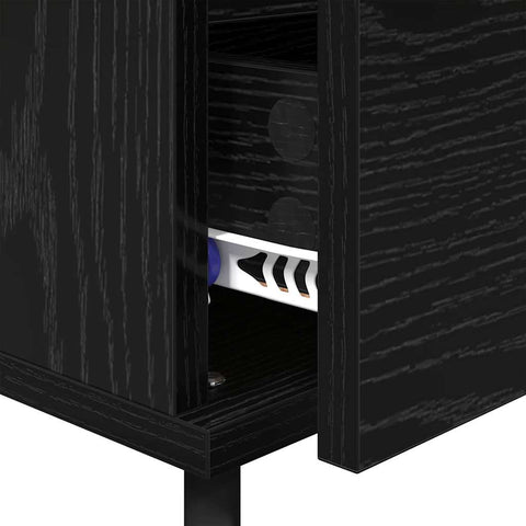 vidaXL Bedside Cabinet Black Oak 40 x 35 x 50 cm Engineered Wood