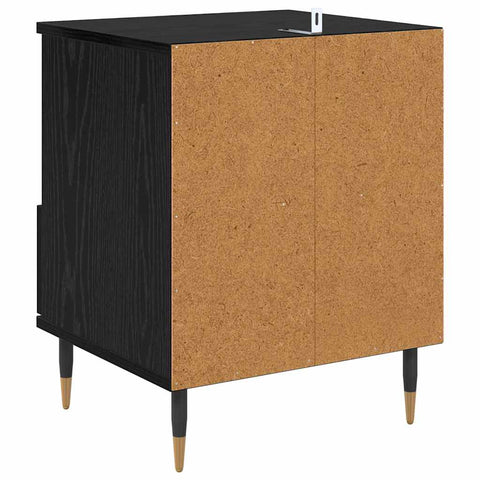 vidaXL Bedside Cabinet Black Oak 40 x 35 x 50 cm Engineered Wood