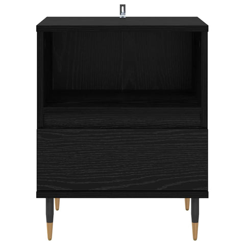 vidaXL Bedside Cabinet Black Oak 40 x 35 x 50 cm Engineered Wood