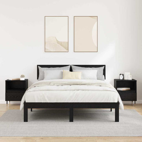 vidaXL Bedside Cabinet 2 pcs Black oak 40 x 35 x 50 cm Engineered Wood