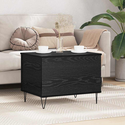 vidaXL Coffee Table Black Oak 60 x 44.5 x 45 cm Engineered Wood