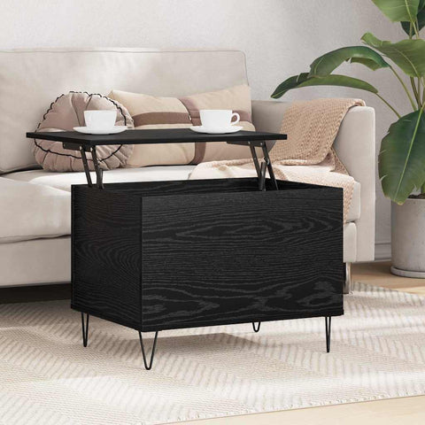 vidaXL Coffee Table Black Oak 60 x 44.5 x 45 cm Engineered Wood