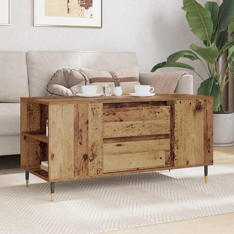 vidaXL Coffee Table Old wood 102 x 44.5 x 50 cm Engineered wood