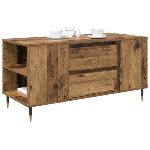 vidaXL Coffee Table Old wood 102 x 44.5 x 50 cm Engineered wood