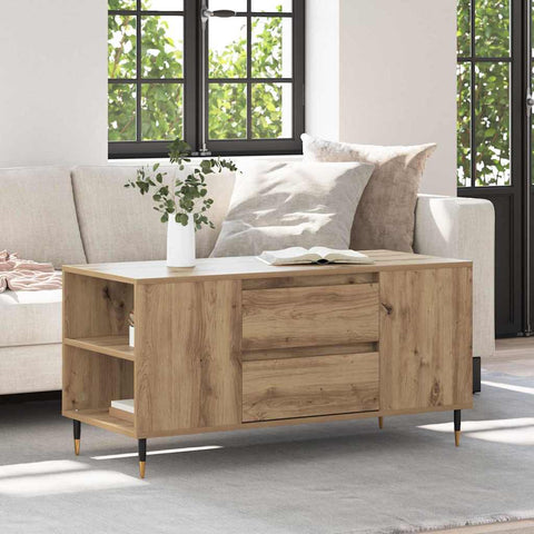 vidaXL Coffee Table Artisan oak 102 x 44.5 x 50 cm Engineered wood