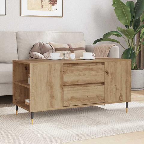 vidaXL Coffee Table Artisan oak 102 x 44.5 x 50 cm Engineered wood