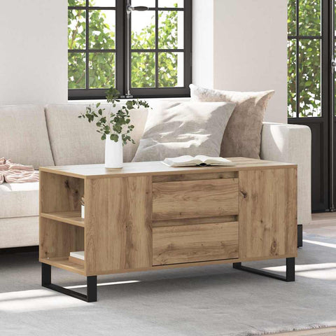 vidaXL Coffee Table Artisan Oak 102 x 44.5 x 50 cm Engineered Wood