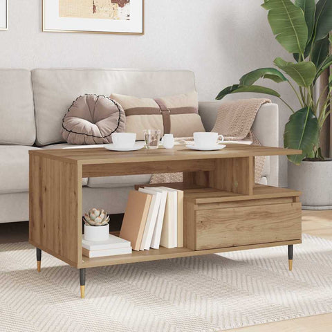vidaXL Coffee Table Artisan Oak 90 x 49 x 45 cm Engineered Wood