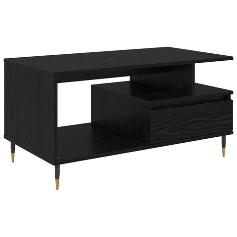 vidaXL Coffee Table Black Oak 90 x 49 x 45 cm Engineered Wood