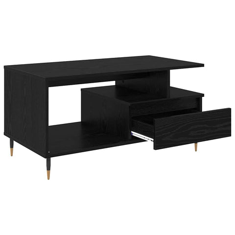 vidaXL Coffee Table Black Oak 90 x 49 x 45 cm Engineered Wood