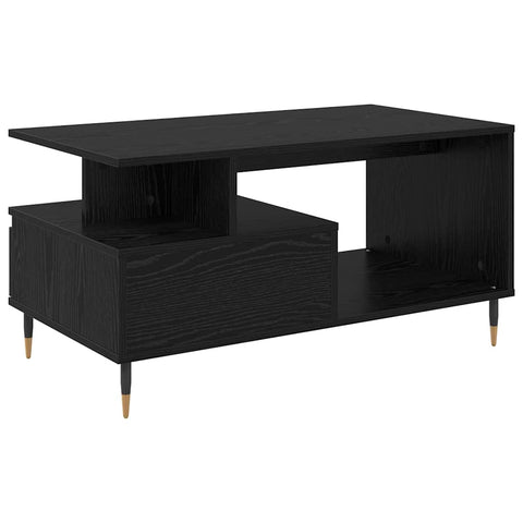 vidaXL Coffee Table Black Oak 90 x 49 x 45 cm Engineered Wood