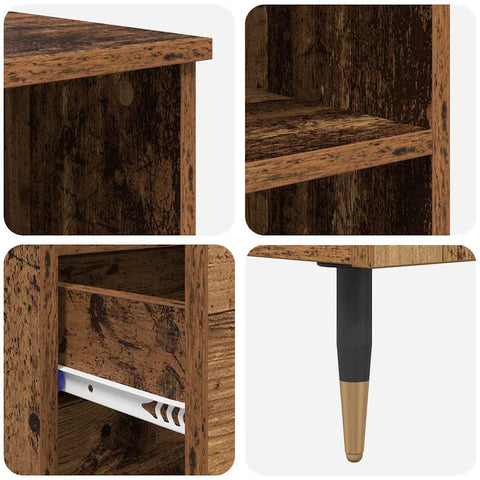 vidaXL Highboard with Drawer Old Wood 40 x 36 x 110 cm Engineered Wood