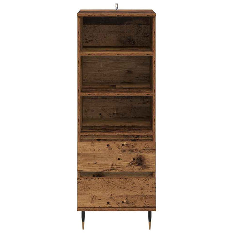 vidaXL Highboard with Drawer Old Wood 40 x 36 x 110 cm Engineered Wood