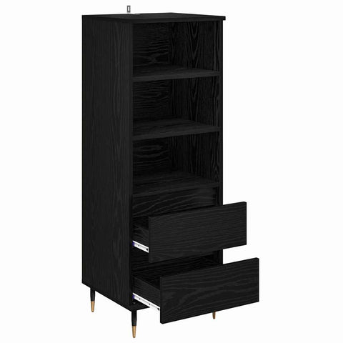 vidaXL Highboard Black Oak 40 x 36 x 110 cm Engineered Wood