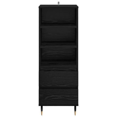vidaXL Highboard Black Oak 40 x 36 x 110 cm Engineered Wood