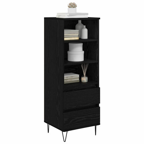 vidaXL Highboard Black Oak 40 x 36 x 110 cm Engineered Wood