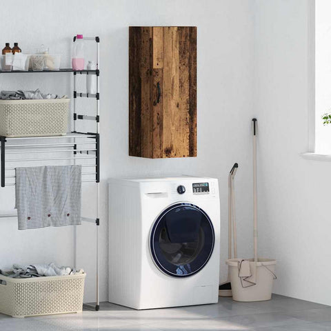 vidaXL Wall Mounted Cabinet Old Wood 34.5 x 34 x 90 cm Engineered Wood