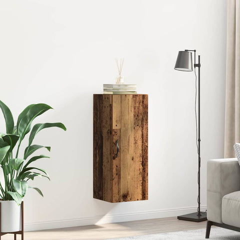vidaXL Wall Mounted Cabinet Old Wood 34.5 x 34 x 90 cm Engineered Wood