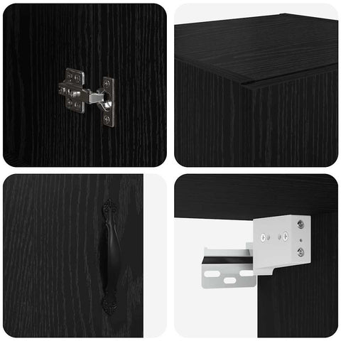 vidaXL Wall Mounted Cabinet Black Oak 34.5 x 34 x 90 cm