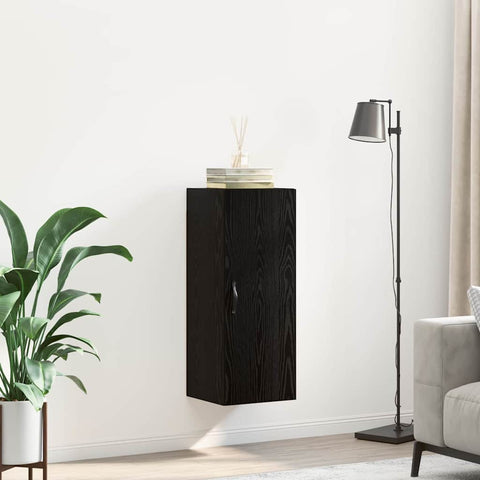 vidaXL Wall Mounted Cabinet Black Oak 34.5 x 34 x 90 cm