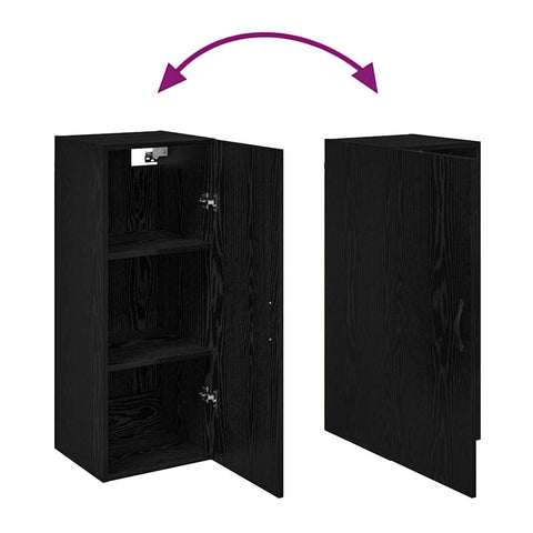 vidaXL Wall Mounted Cabinet Black Oak 34.5 x 34 x 90 cm