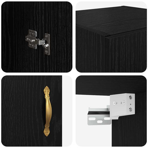 vidaXL Wall Mounted Cabinet Black Oak 69.5 x 34 x 90 cm