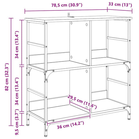 vidaXL Bookshelf Artisan oak Engineered wood