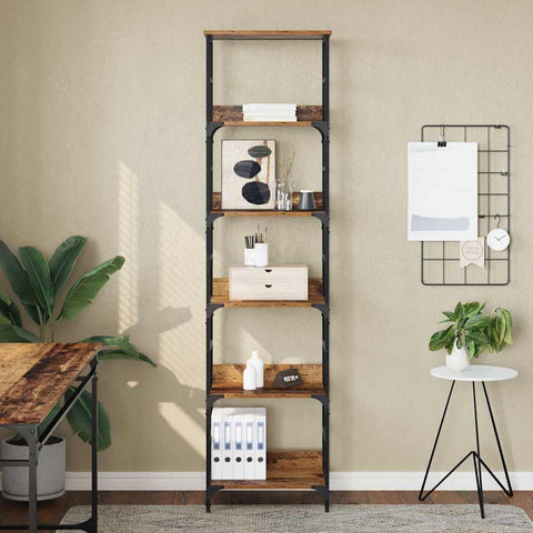 vidaXL Bookshelf Old Wood 50 x 33 x 188.5 cm Engineered Wood