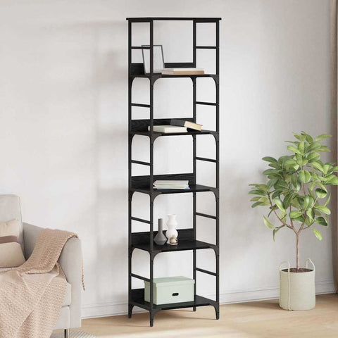 vidaXL Bookshelf Black Oak 50 x 33 x 188.5 cm Engineered Wood