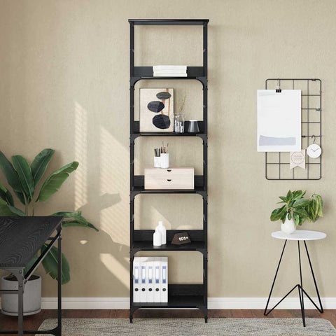 vidaXL Bookshelf Black Oak 50 x 33 x 188.5 cm Engineered Wood