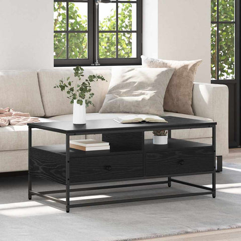 vidaXL Coffee Table Black oak 100 x 51 x 45 cm Engineered wood