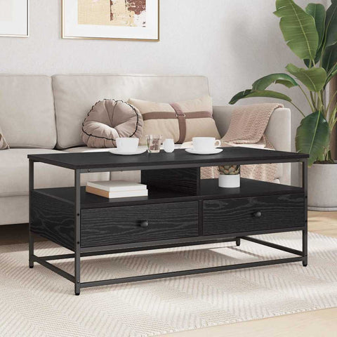 vidaXL Coffee Table Black oak 100 x 51 x 45 cm Engineered wood
