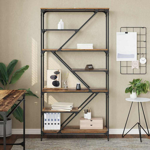 vidaXL Bookshelf Old Wood 91 x 36 x 176 cm Engineered Wood