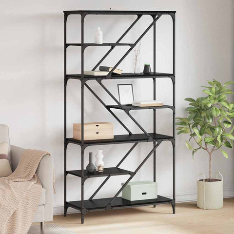 vidaXL Bookshelf Black Oak 91 x 36 x 176 cm Engineered Wood