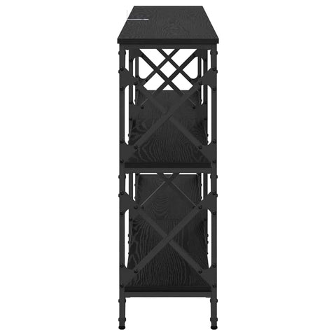 vidaXL Console Table Black oak 156 x 28 x 80.5 cm Engineered Wood