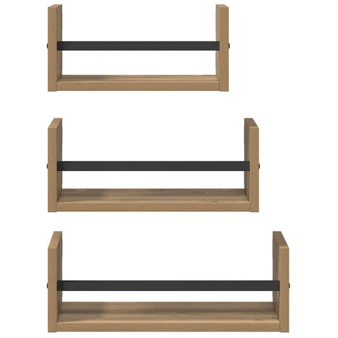 vidaXL Wall Shelf Set with Shelf 3 pcs Artisan Oak 40 x 16 x 14 cm