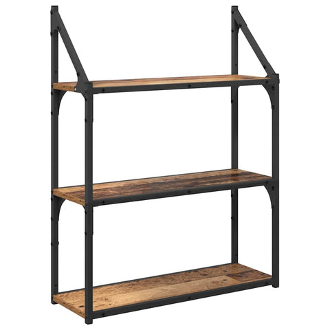 vidaXL Wall Shelf Old Wood 60 x 21 x 78.5 cm Engineered Wood