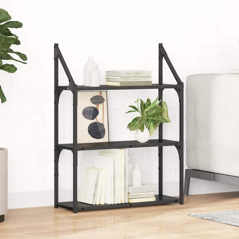 vidaXL Wall Shelf Black Oak 60 x 21 x 78.5 cm Engineered Wood