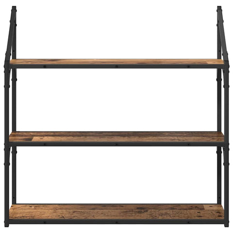 vidaXL Wall Shelf Old Wood 80 x 21 x 78.5 cm Engineered Wood