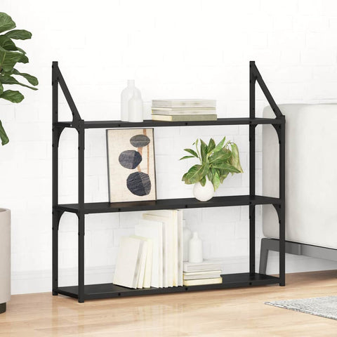 vidaXL Wall Shelf Black Oak 80 x 21 x 78.5 cm Engineered Wood