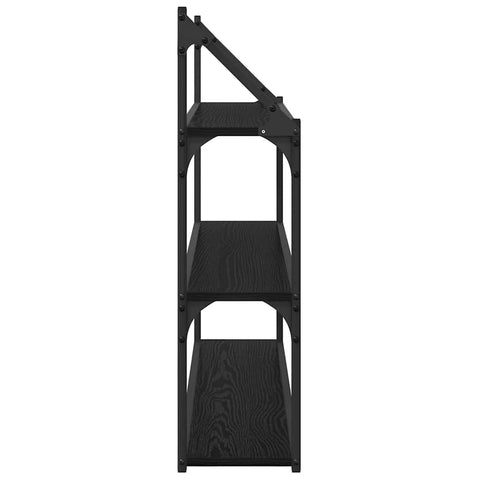 vidaXL Wall Shelf Black Oak 80 x 21 x 78.5 cm Engineered Wood