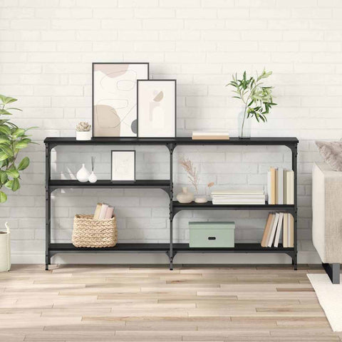 vidaXL Console Table Black oak 150 x 29 x 76.5 cm Engineered wood