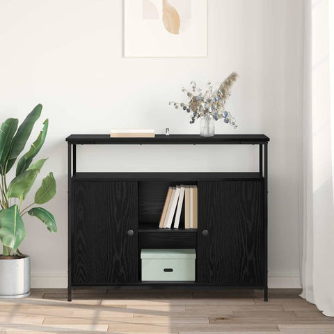 vidaXL Sideboard Black Oak 100 x 35 x 80 cm Engineered Wood