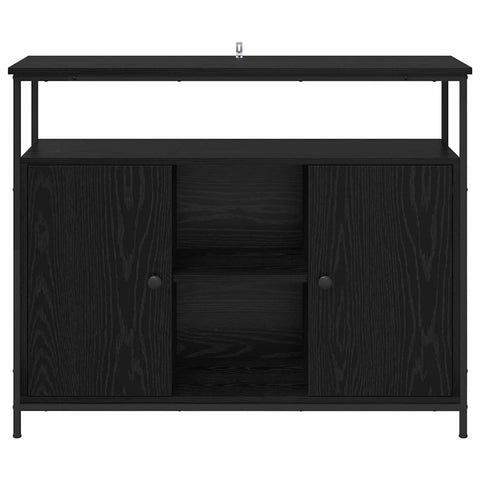 vidaXL Sideboard Black Oak 100 x 35 x 80 cm Engineered Wood