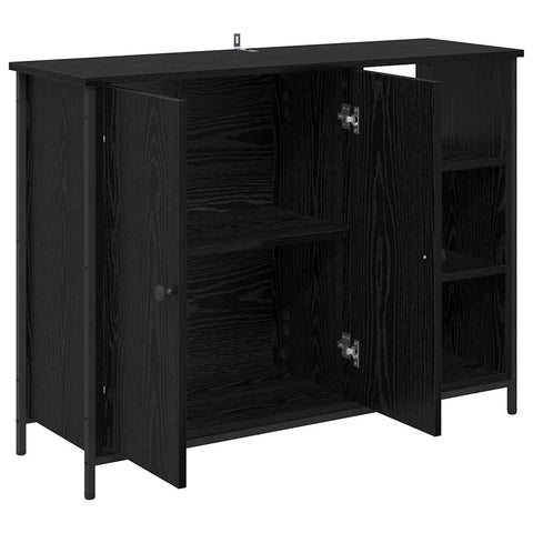 vidaXL Sideboard Black Oak 100 x 33 x 75 cm Engineered Wood