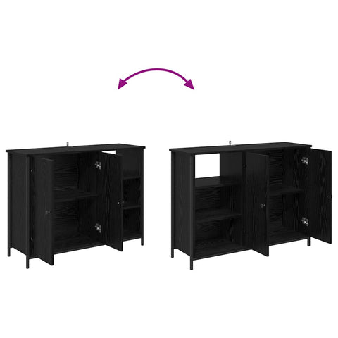 vidaXL Sideboard Black Oak 100 x 33 x 75 cm Engineered Wood