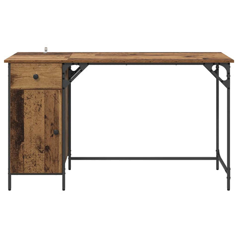 vidaXL Computer Desk Old Wood 131 x 48 x 75 cm Engineered Wood